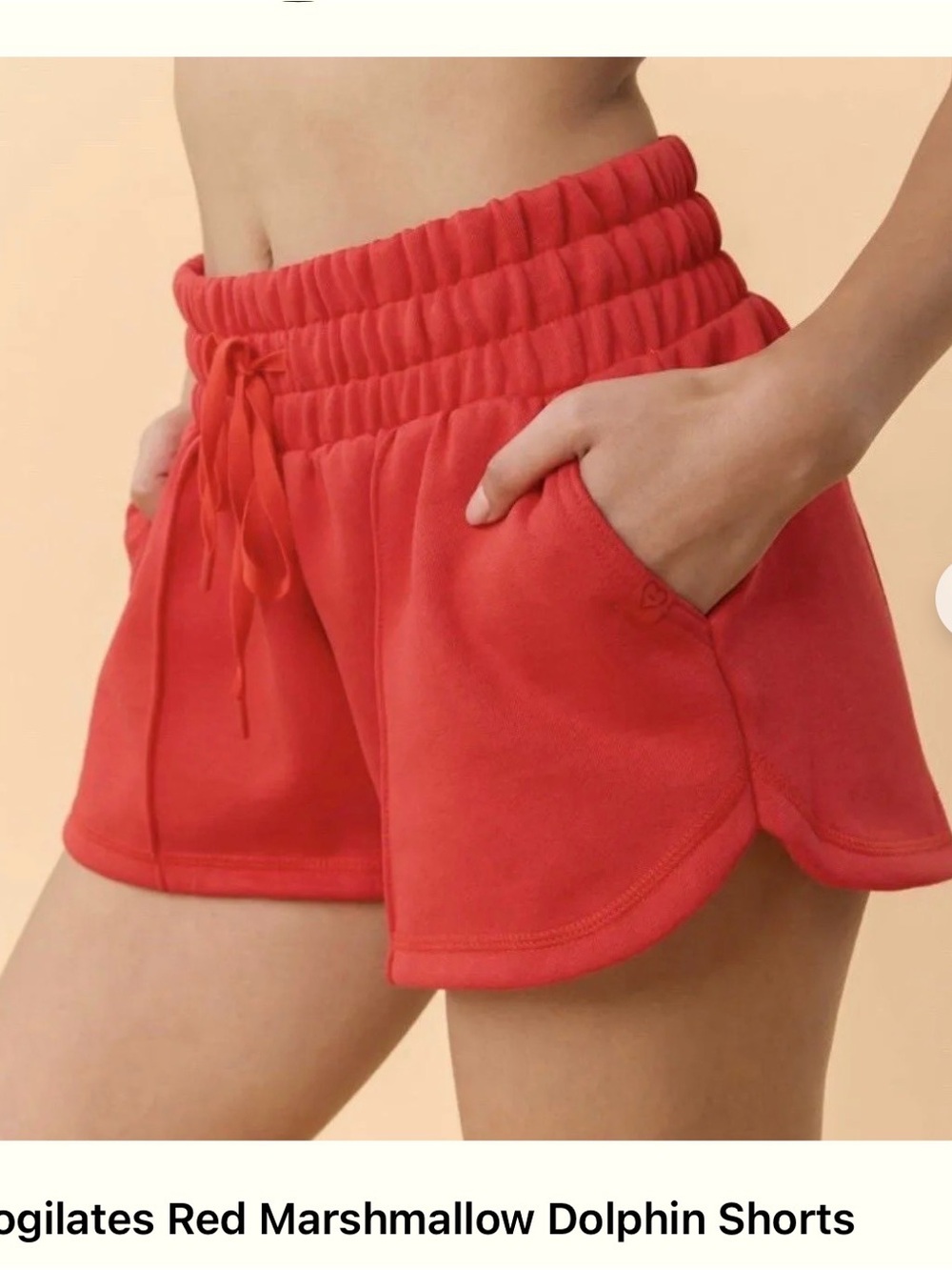 Blogilates Red Dolphin-Style Women's Shorts - Comfortable High-Waist Fit XL